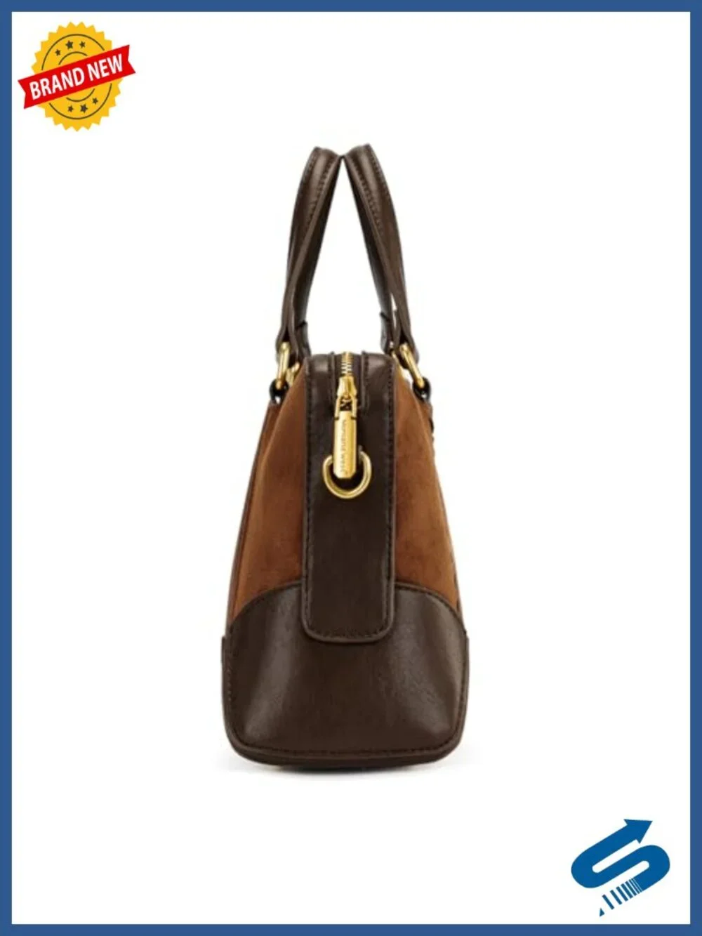 Faux Suede Satchel Crossbody Bag Top Handle Handbag with Adjustable Strap
